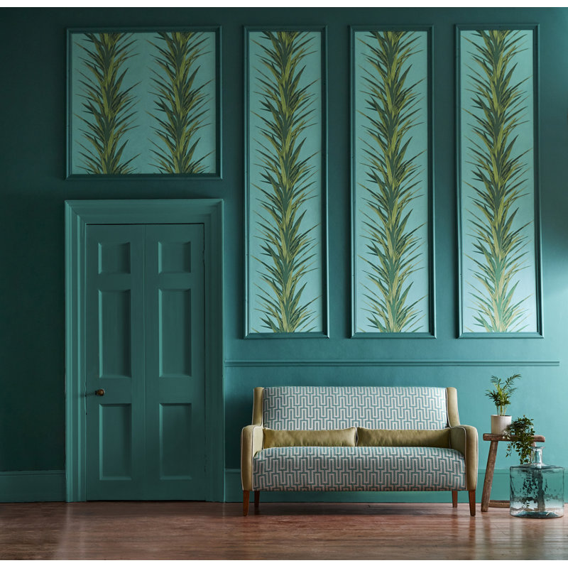 Yucca Wallpaper, Charcoal/Gold