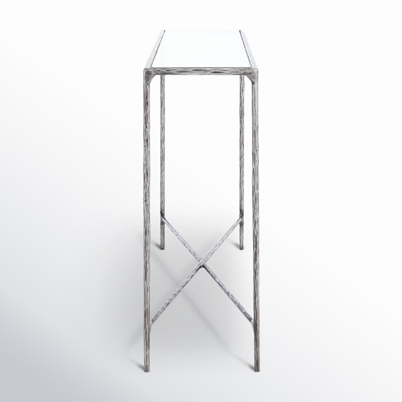 Evelynn 48'' Console Table, Silver, Clear