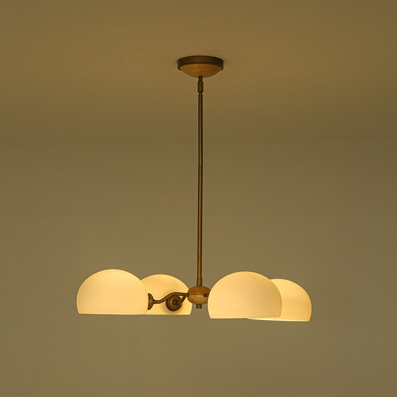 Lustre 4 lumières à abat-jour en verre Nordic