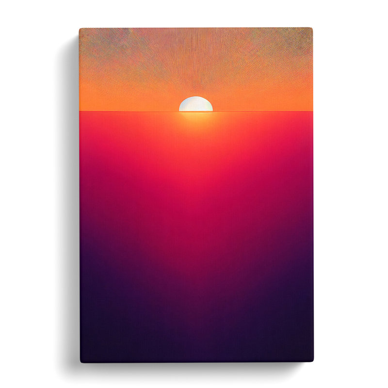 Beguiling Abstract Sunset - Wall Art, Wrapped Canvas, 50cm H x 35cm W x 3cm D, No Matte