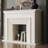 Beige Solid Wood Freestanding Fireplace