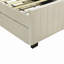 Lit plateforme tapissier en velours avec lit gigogne-141252998