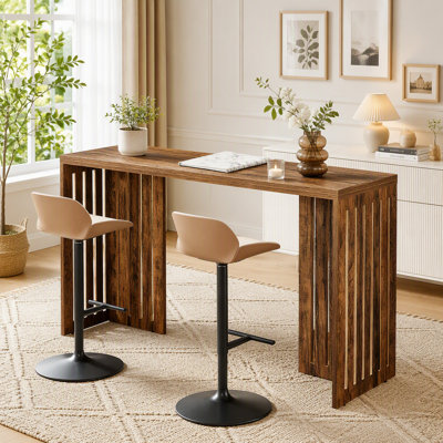 Rustic Kitchen Table with Louvered Base