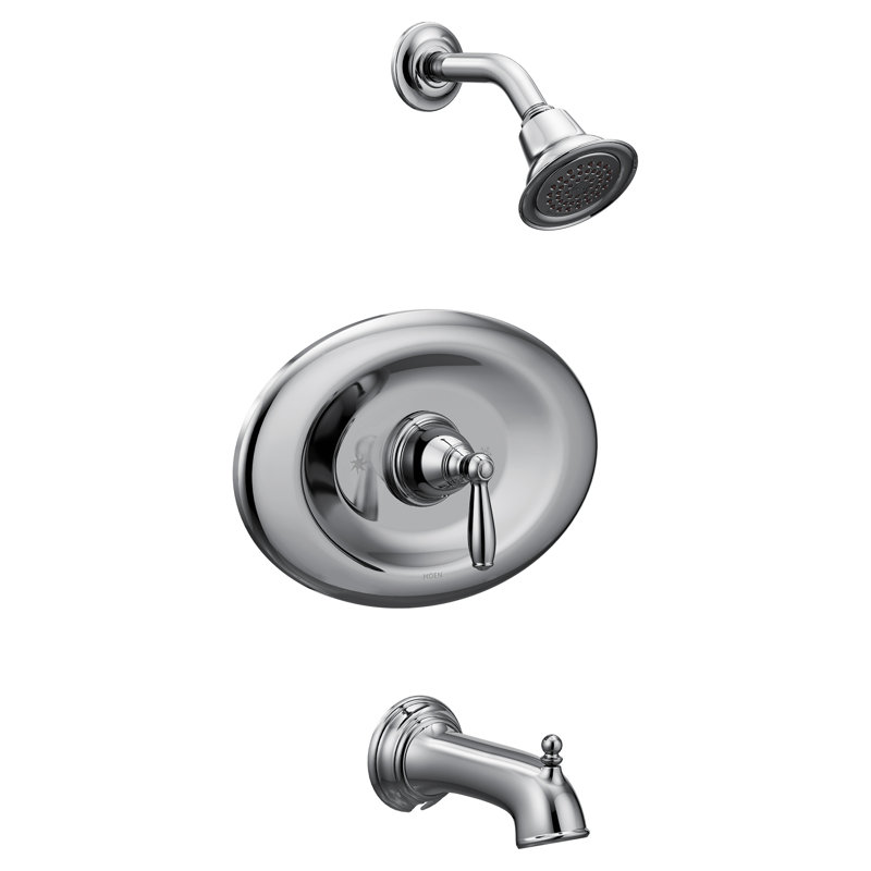 Robinet de baignoire et douche avec poignée levier en métal Brantford, Chrome