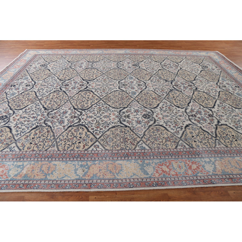 Tapis oriental géométrique Bakhtiari noué à la main 10 x 13