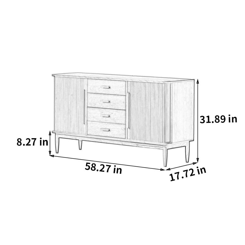 Simple Storage Cabinet Dustproof Dining Sideboard