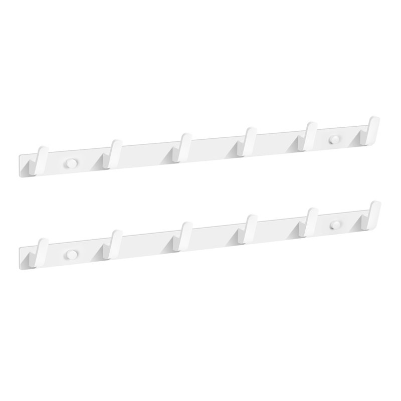 Aluminum Wall Hooks, 2-Pack - White, White