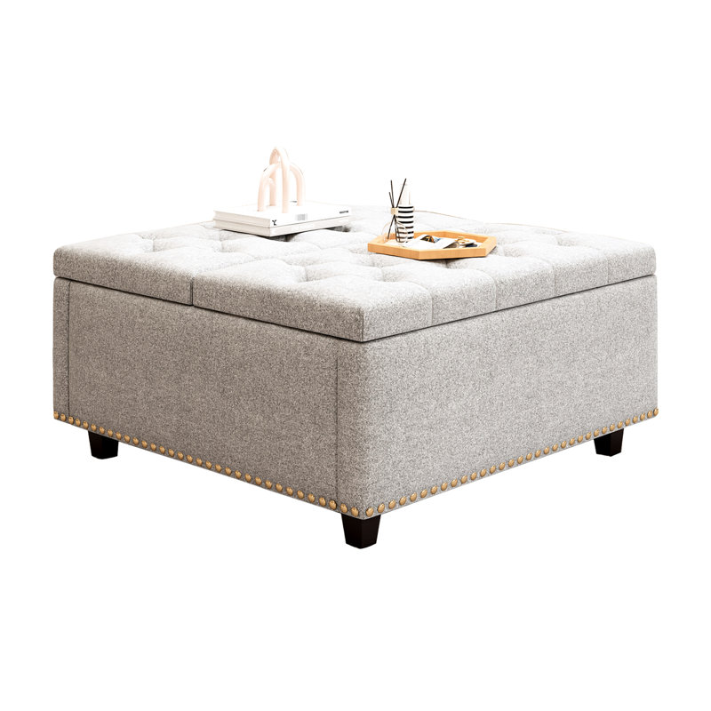 Table basse moderne Mid-Century, coussin, rivets bronze rétro, pièce décorative de salon