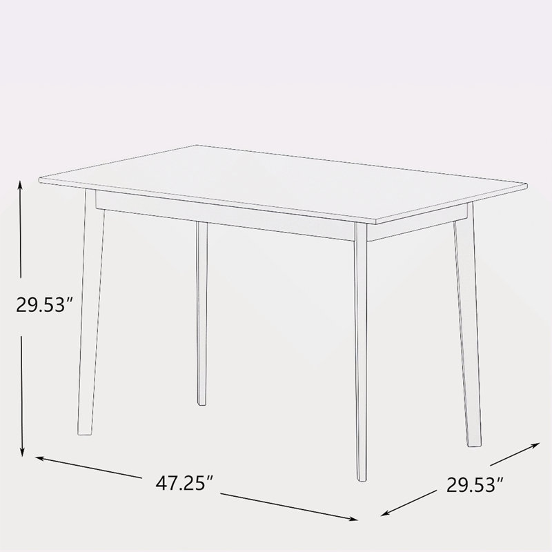Modern Dining TableInch  Kitchen Table Rectangular Top With Solid Leg