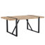 Ensemble de salle à manger 7 pièces moderne et industriel avec base en métal et chaises rembourrées-1258147041-1227250421