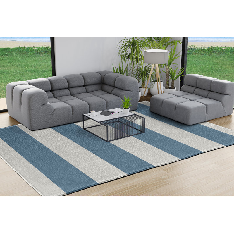 Foscoe Chenille Striped Indoor Rug, Rectangle 8' x 10'