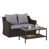 Structure brune / coussin gris foncé est en rupture de stock
