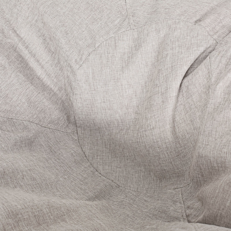 5 Foot Rounded Bean Bag, 42.01" H x 54.01" W x 54.01" D, Light Gray/Brown Faux Leather