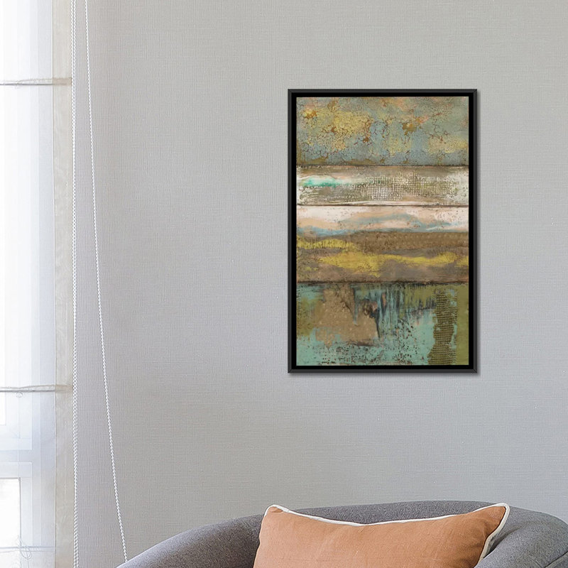 « segmented textures ii », impression sur toile, H 26 po x l 18 po x P 1,5 po, Toile avec cadre noir, Pas de tapis