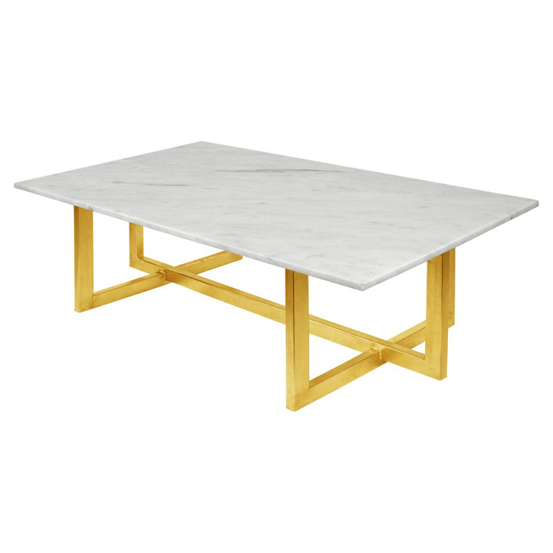 Table basse Chicago, Gris clair, Or royal