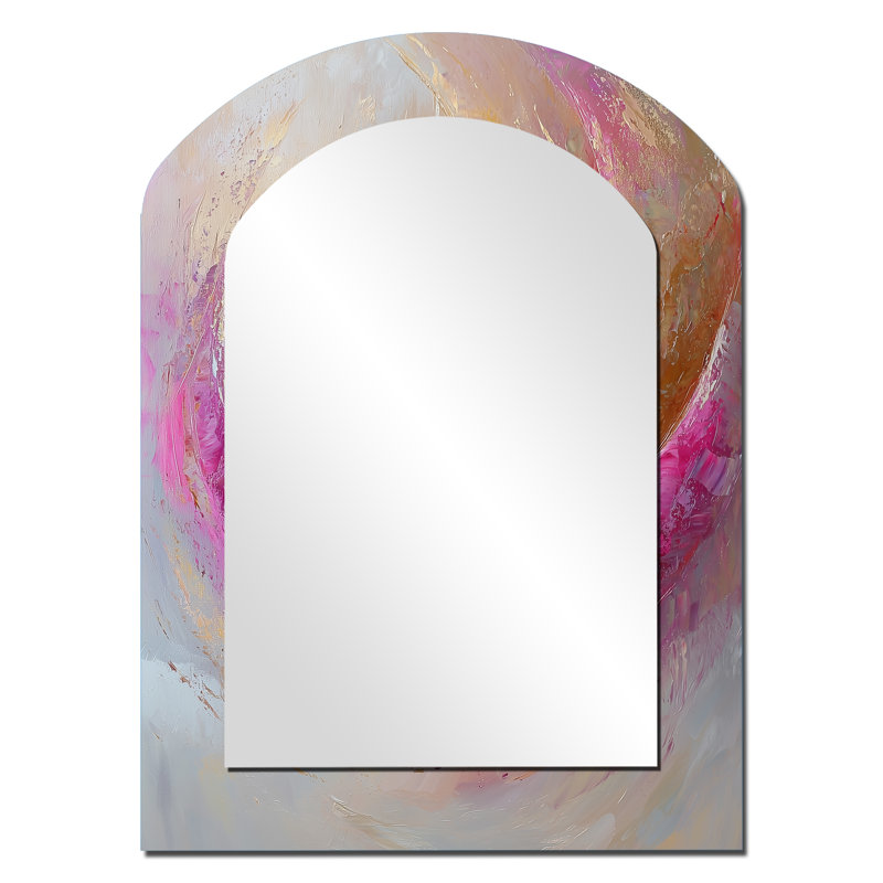 Abstract Lavender Tranquility Balance II - Modern Arch Large Mirror, Modern Asymmetrical Unique Wall Mirror Decor, Printed Metal Art