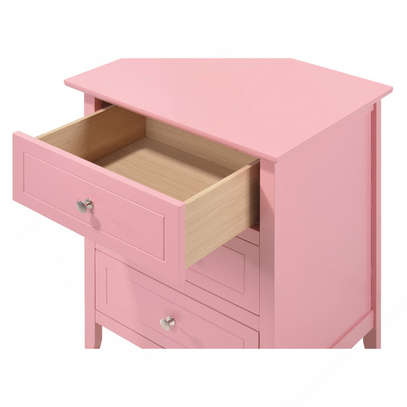 Charmante table de chevet rose contemporaine, Rose