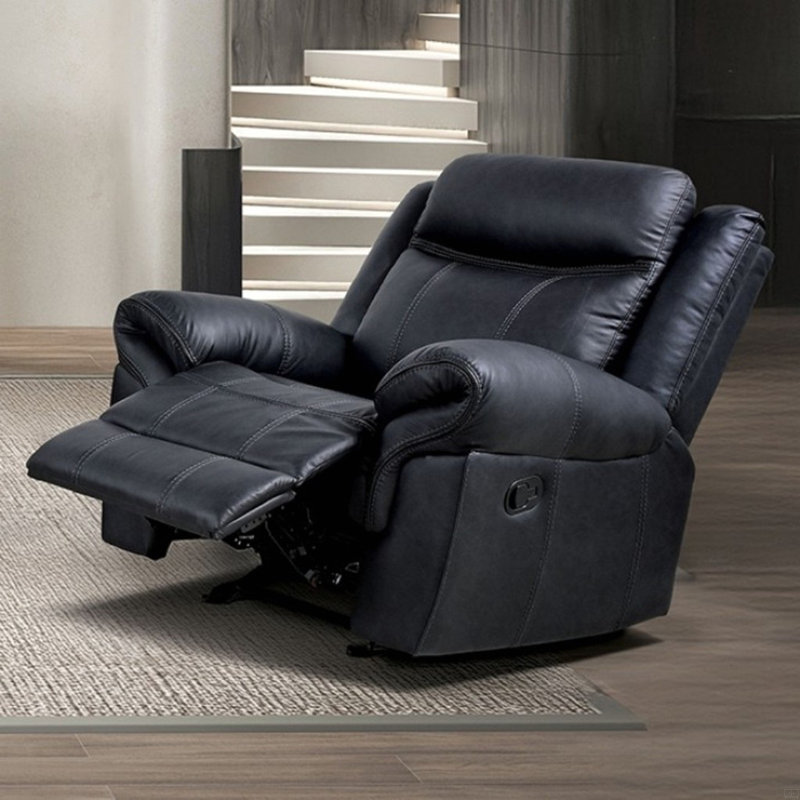 Fauteuil coulissant, inclinable et contrastant en similicuir