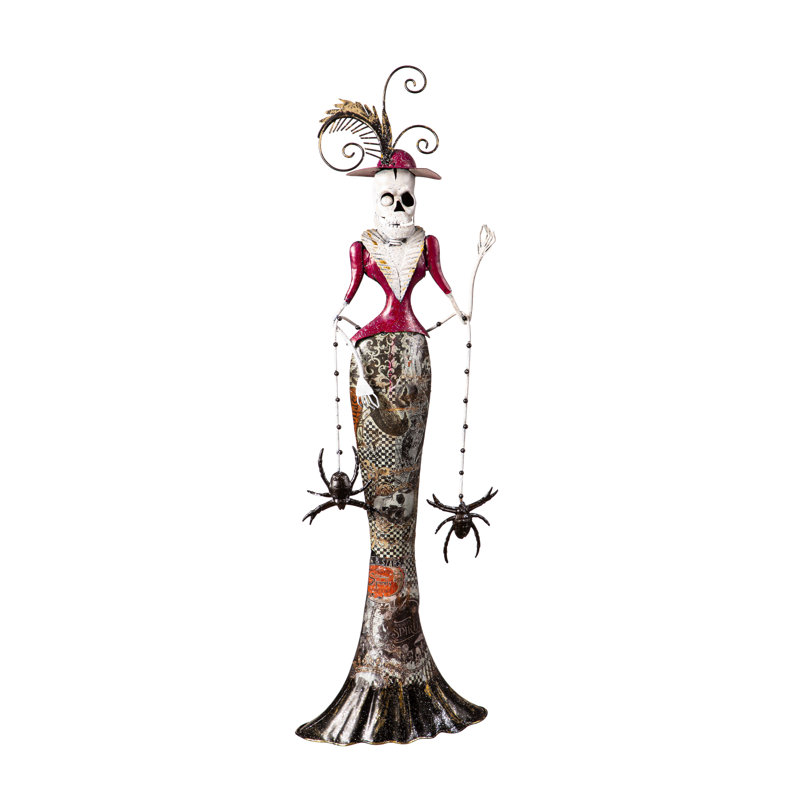 Statuette squelette en métal Jaselyn