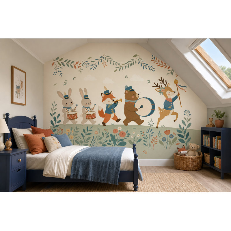 Papier peint amovible de chambre de bébé, 200 po x 120 po, Non tissé