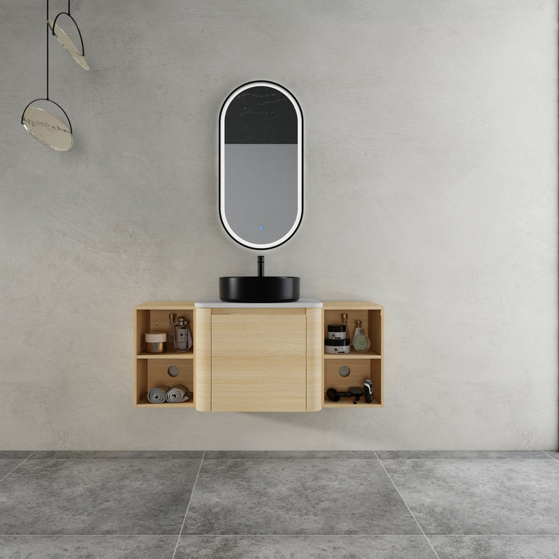 Meuble-lavabo mural avec lavabo d'art en céramique