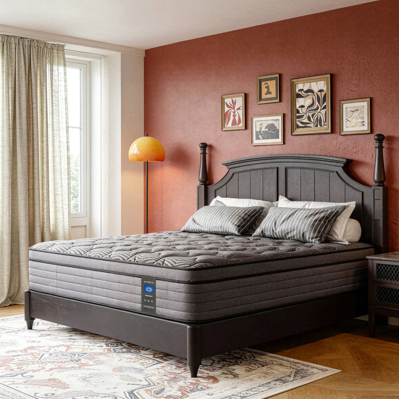 Mattress Hybrid Mattress Eurotop With Gel Open Cell Foam Motion Isolation Individually Wrapped Pocket Coils Pressure Relief Mattress