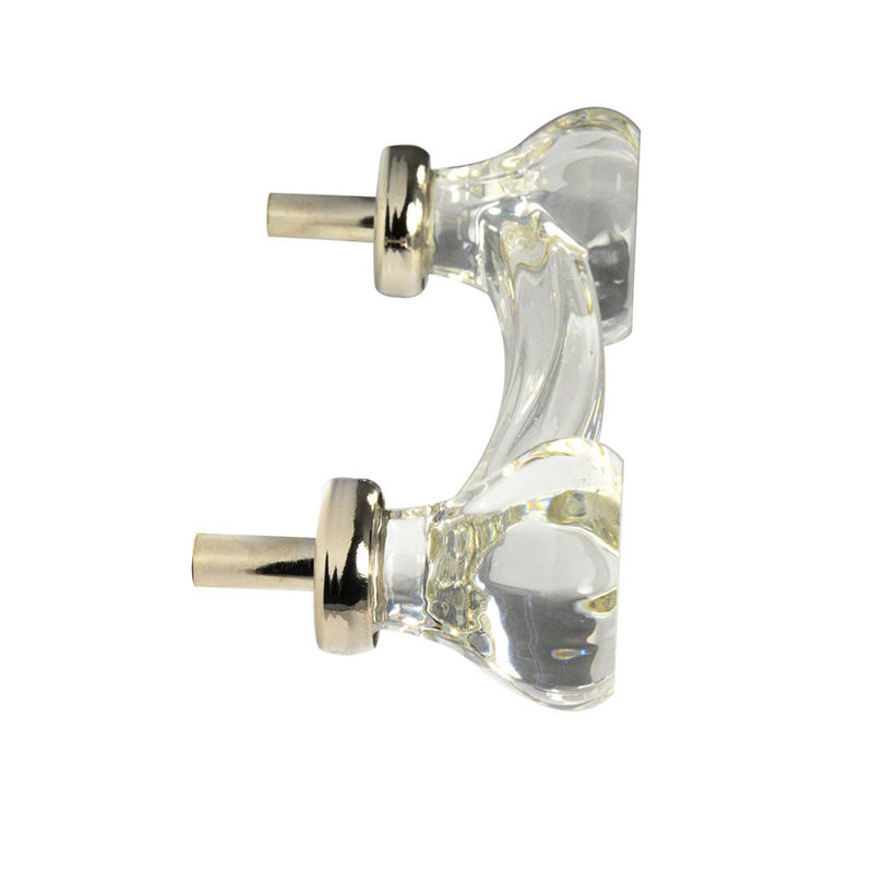 Elegance 3" Center to Center Arch Pull, Clear/Nickel