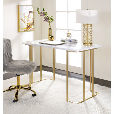 Gold Finish Writing Desk