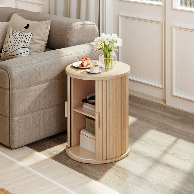 Tray Top Block End Table, Oak