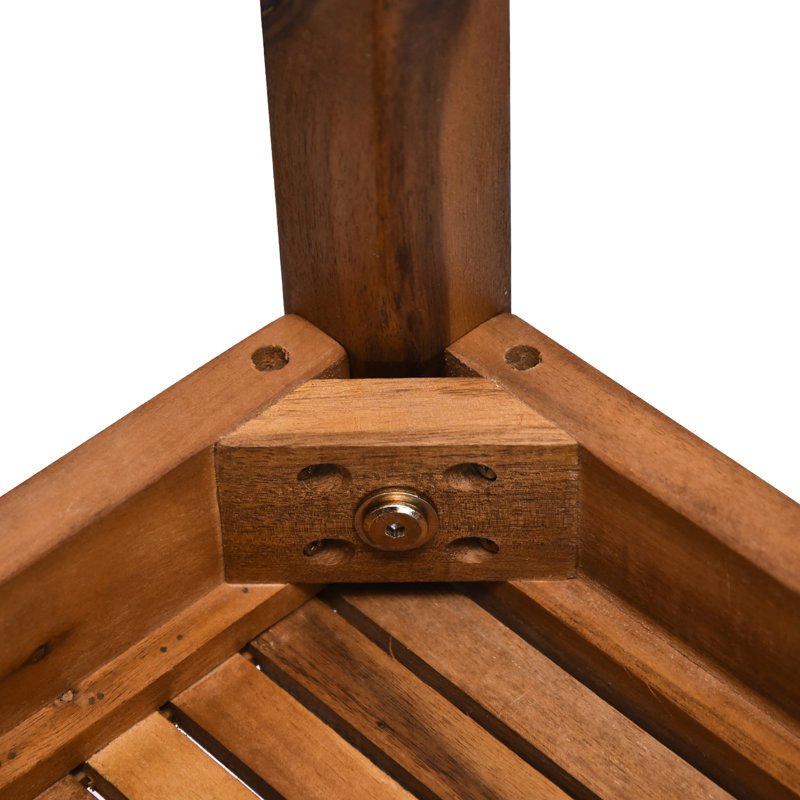 Ensemble de 3 tables gigognes d'extérieur avec structure en bois d'acacia et design multifonctionnel Outsunny