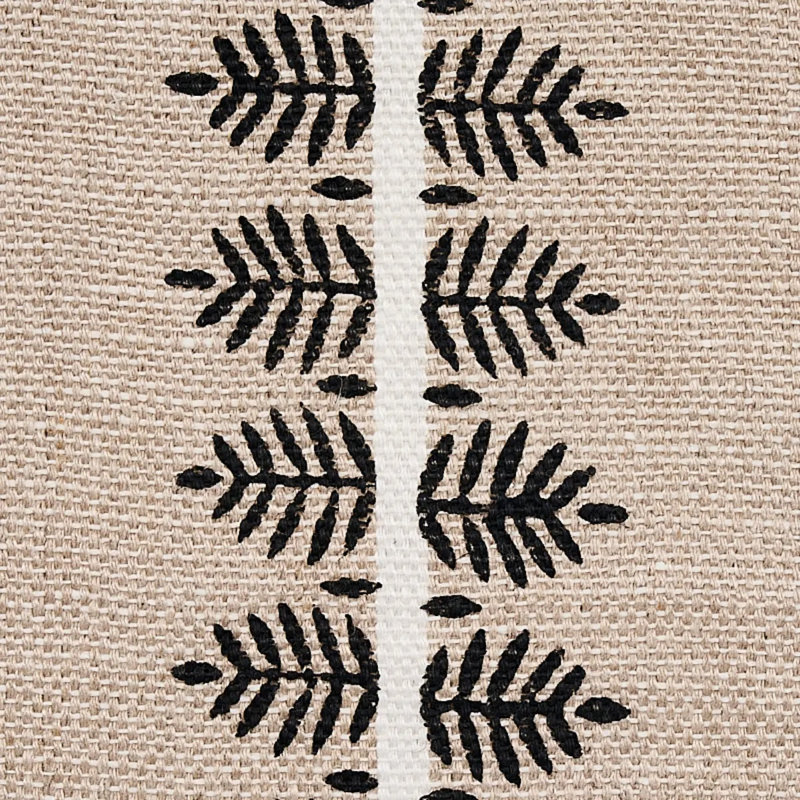 Alva Hand Block Print Fabric, Black