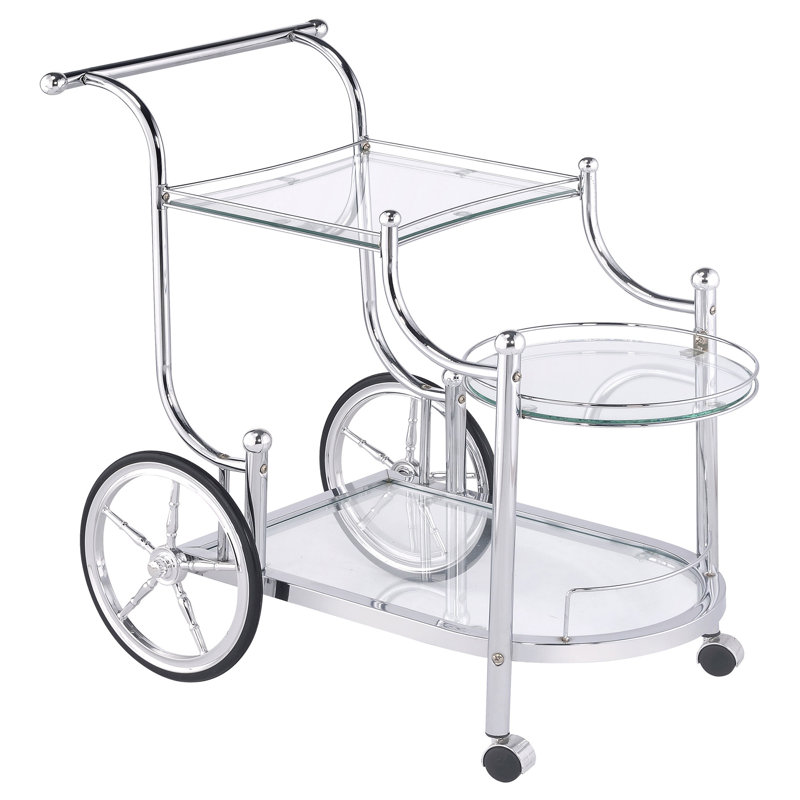 Chariot de service à 3 niveaux avec roulettes Reia Chrome