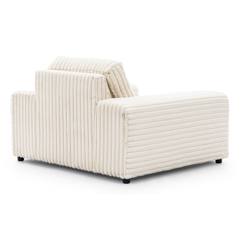 Mollis Upholstered Armchair, Light Beige Corduroy