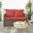 Sunbrella Outdoor Solid Loveseat Pillow and Cushion Set-857073771-857073686