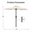 228.6cm Tilt Market Parasol
