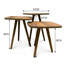 Ensemble de 3 tables d'appoint gigognes avec plateau en panneau de fibres à densité moyenne et pieds en bois de charme
