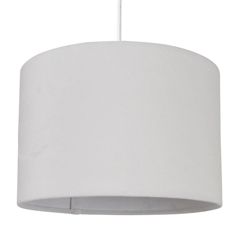 19.5cm H Drum Pendant Shade ( Screw On ), White, 22cm H x 35.5cm W x 35.5cm D