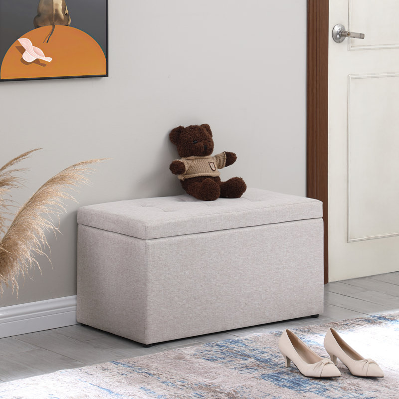 Ensemble de repose-pieds capitonnés en tissu avec rangement pour le salon