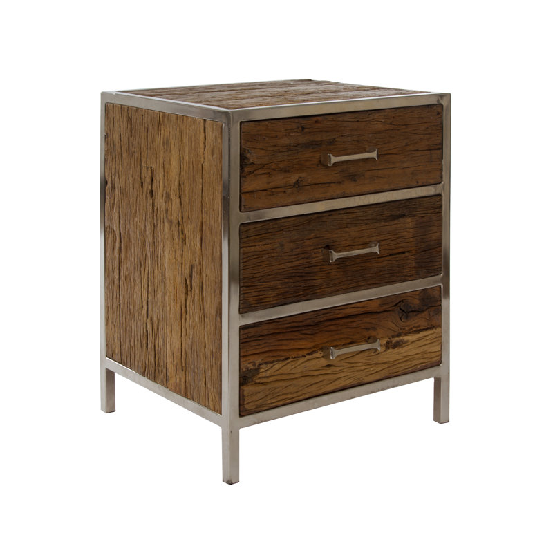 Espinal 45cm W Metal Bedside Table