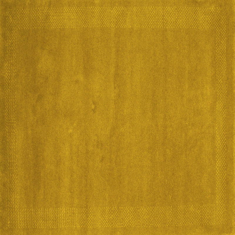 Tapis contemporains jaunes lavables à la machine 665, Carré de 6 pi