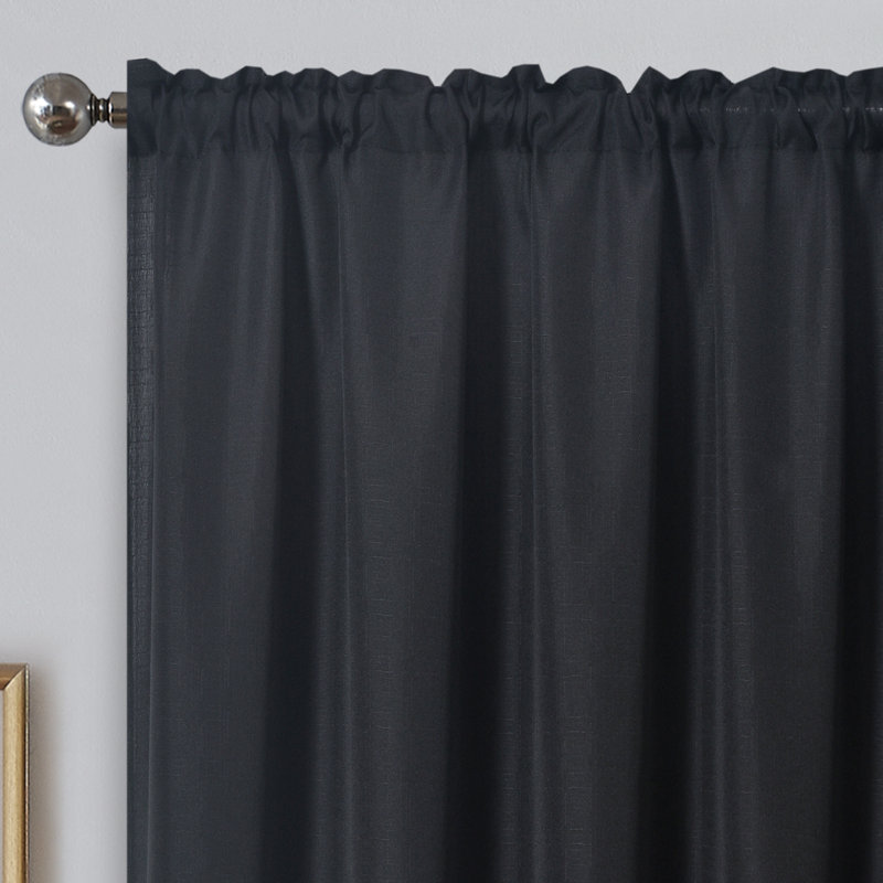 LINEN LOOK VOILE SINGLE PANEL Kathee Pencil Pleat Sheer Single Curtain, 150 cm W x 137 cm D