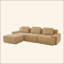 Canapé modulaire en forme de L de 117 po pour salon modulaire en tissu velours côtelé de 117 po avec siège profond et repose-pieds mobile, passepoil perlé, conception sans assemblage, conception antidérapante-121227383