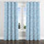 Rideaux abstraits pour chambre à coucher - Rideau à œillets blanc doux Beachy Line - 1 panneau-267287729-267287728