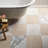 Ornate Checkerboard 12 In. X 12 In. Tumbled Marble Checkerboard Floor And Wall Tile (20 Sq. Ft. / Case)-124973754