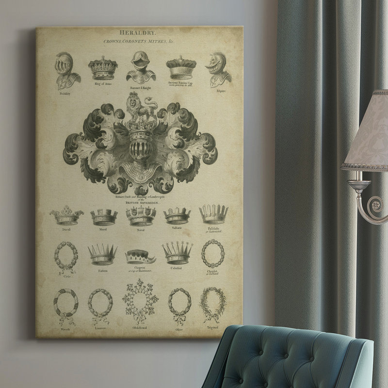 Heraldic Crowns and Coronets I - peinture sur toile tendue, H 60 po x l 40 po x P 1 po