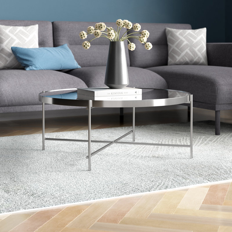 Yasmina Four Leg Coffee Table, Chrome