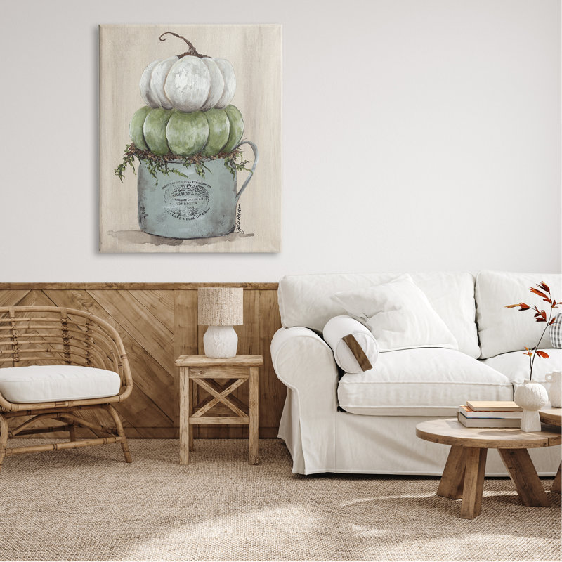 Pot à fleurs vert et vert avec jarres par Julie Norkus - Peinture, Toile tendue, L 36 po x H 48 po