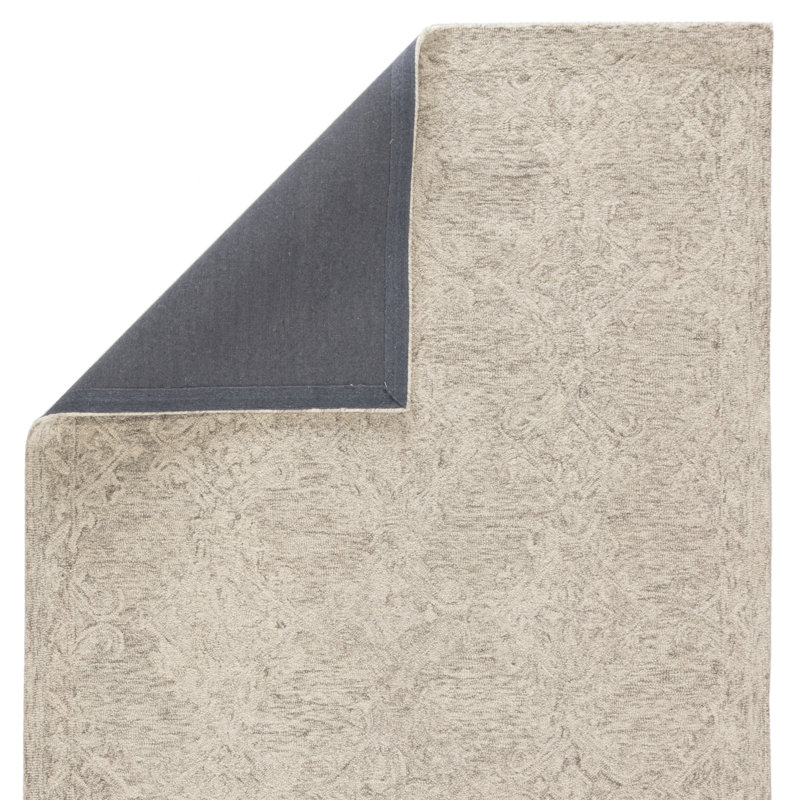 Tapis gris à motif géométrique en laine touffeté à la main picard pour l'intérieur, Rectangle de 10 pi x 14 pi