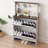 55.52'' H 16 Pair Shoe Storage Cabinet, 2 Flip Drawers With Hanging Rack For Entryway