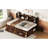 Antique Brown Wooden Captain Bed With Storage, 4 Drawers, 2 Cabinets In Full Size Storage Drawer, Cabinet And Built-In Shelving Brownish Tone